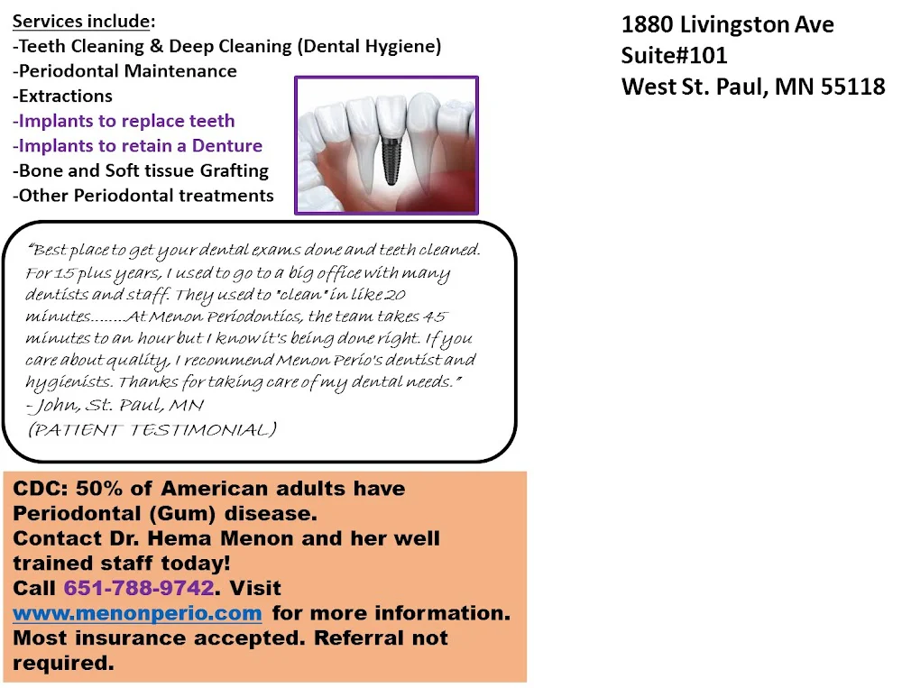 Menon Periodontics and Implants, LLC 7