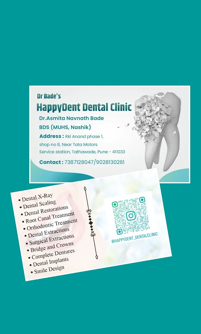 Dr.Bade HappyDent Dental Clinic - Best dental clinic in Tathawade for root canal or RCT dental implant Dentist in Tathawade 2